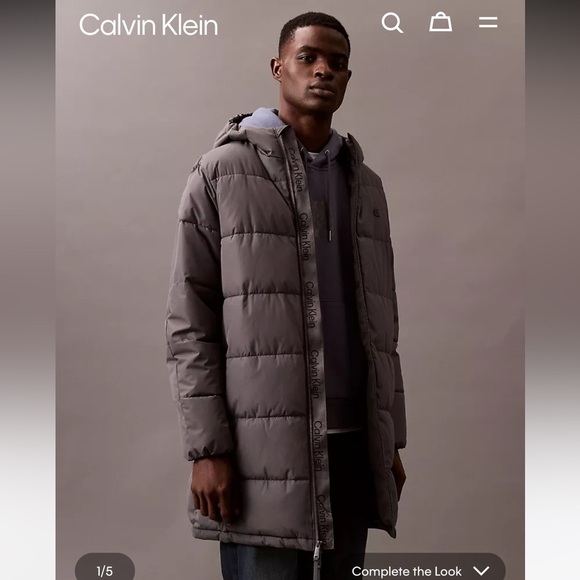 Calvin Klein Heavyweight Hooded Long Puffer Coat sz M - Picture 11 of 15